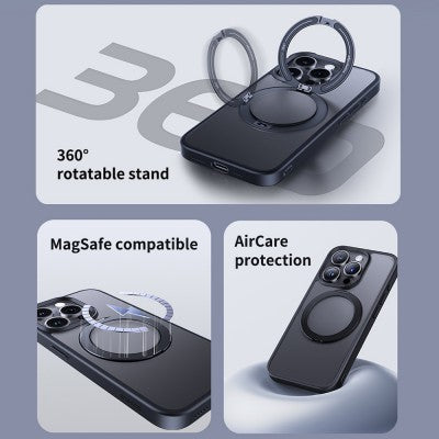 Baseus CyberLoop Series Phone Case Cover With Magnetic Ring-Frosted Black