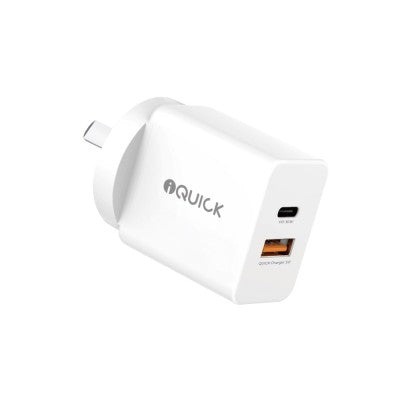 GaN II 30W PD3.0+QC3.0 Dual Ports Charging Adapter-White